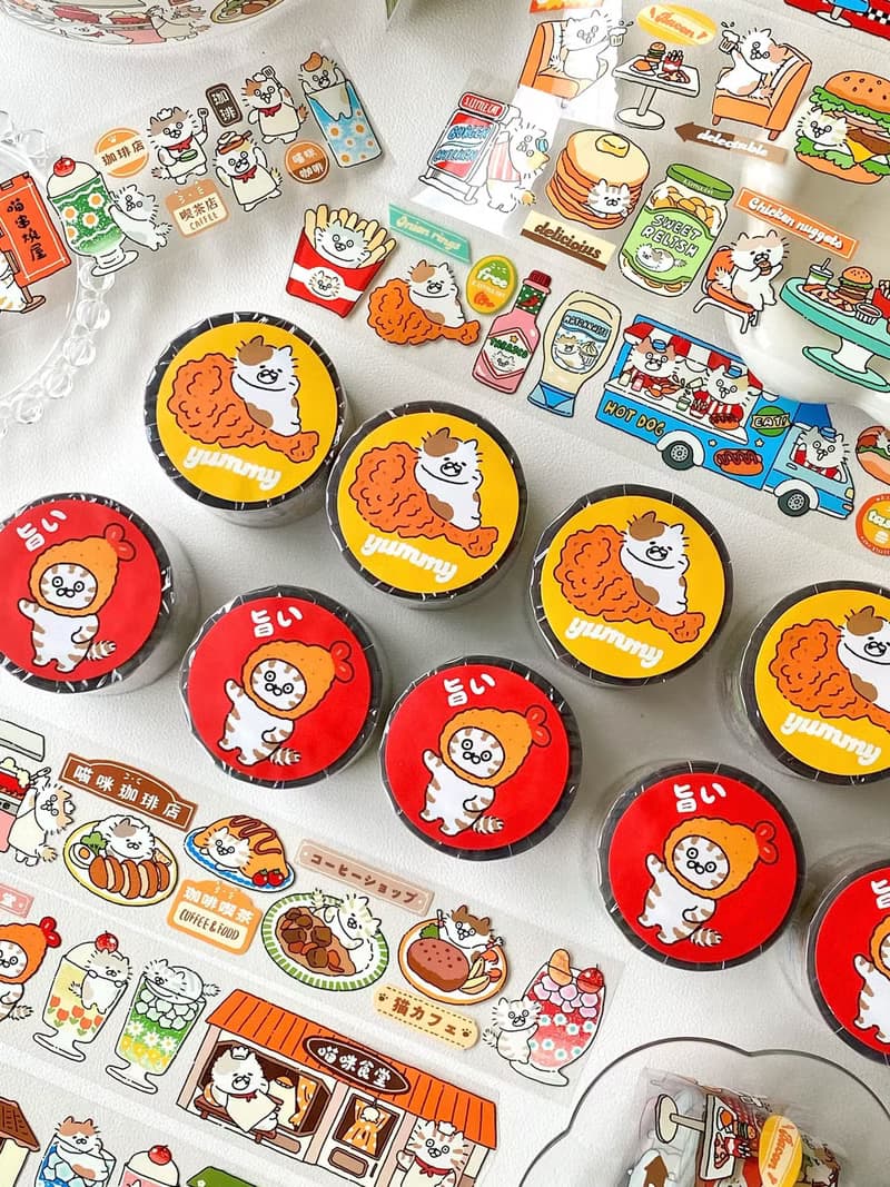 3小喵咪/昭和復古餐廳/美式復古餐廳/4公分PET紙膠帶/附離型紙