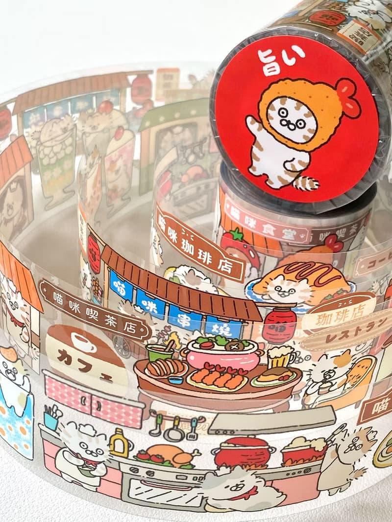 3小喵咪/昭和復古餐廳/美式復古餐廳/4公分PET紙膠帶/附離型紙