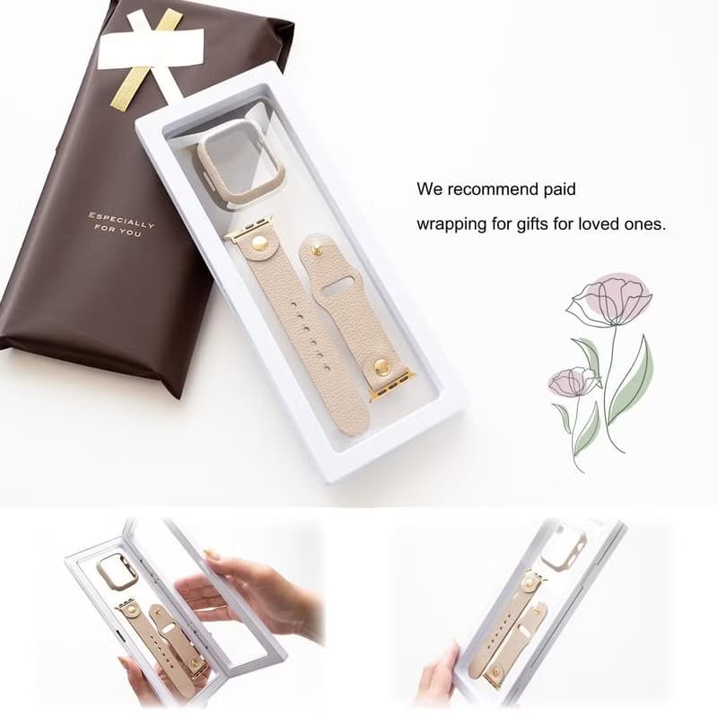 AppleWatch バンド ケース セット【 シュリンクレザー 】 本革 ニッケルフリー シンプル ベルト 時計 アップルウォッチ ギフト HW01K