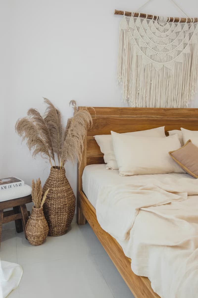 Beige linen fitted sheet / Softened linen bed sheet / Deep pocket