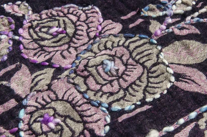 喀什米爾Cashmere/水煮羊毛披肩/針織圍巾/刺繡圍巾/羊絨披巾-花