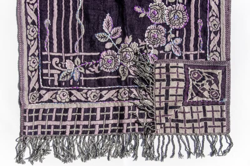 喀什米爾Cashmere/水煮羊毛披肩/針織圍巾/刺繡圍巾/羊絨披巾-花
