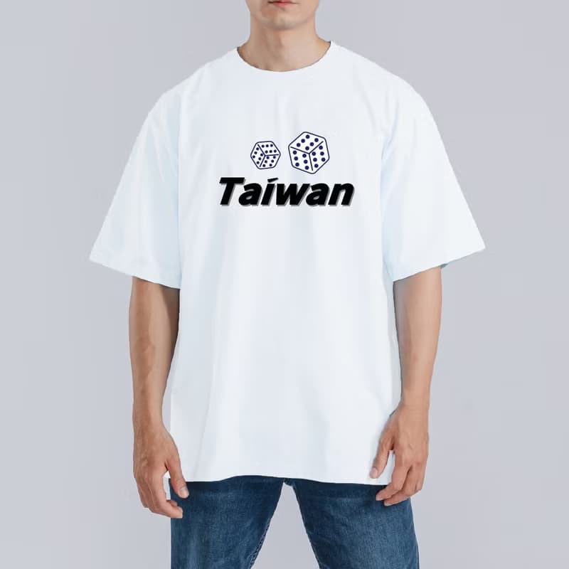 TEAM TAIWAN 棒球 骰子 衣服 骰到六 T恤 落肩 寬版 衣服 T恤 黑