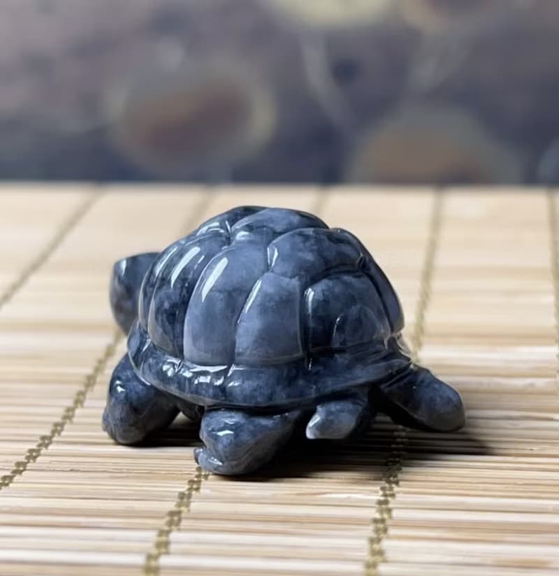 【吉祥‧長壽】烏雞翡翠烏龜 | 天然緬甸A貨翡翠 |  送禮