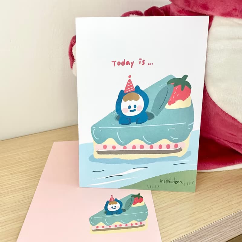 Nings 明信片-生日卡 小蛋糕