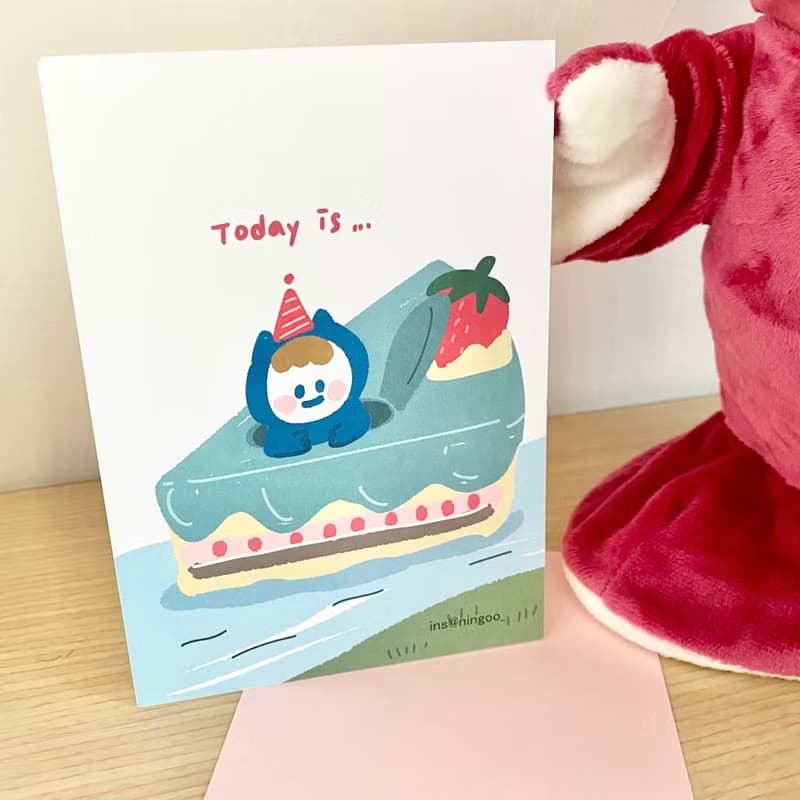 Nings 明信片-生日卡 小蛋糕