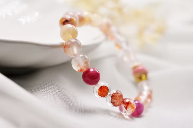 典藏原創 |櫻花瑪瑙/彩膠花/碧璽/阿拉善彩玉/粉晶/碧璽等