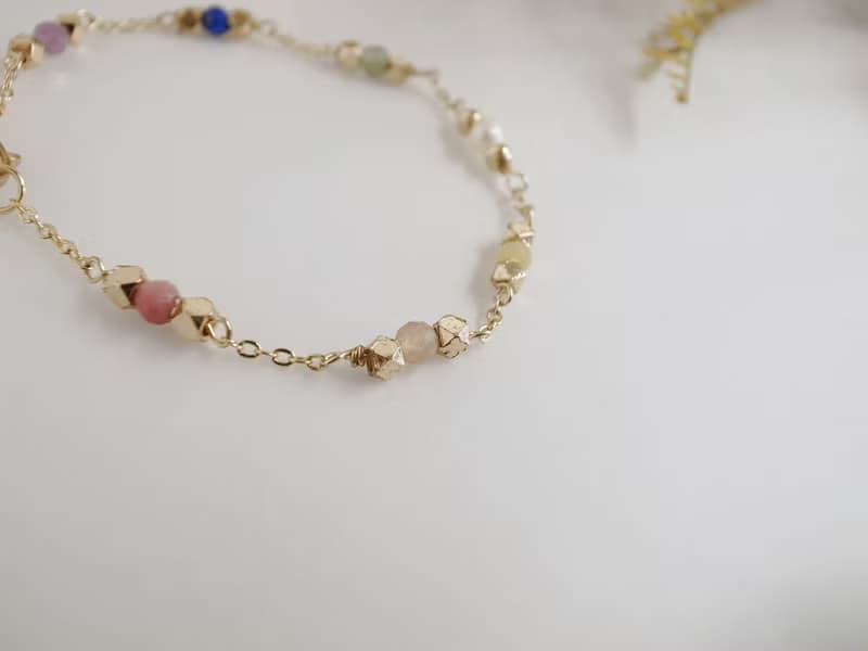 【手鍊】彩虹  14K 包金 注金 珍珠手鍊 物 情人節禮物