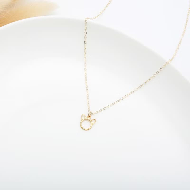 【Angel & Me】開心貓 小貓 貓奴 s925純銀 厚鍍24k純金項鍊 禮物