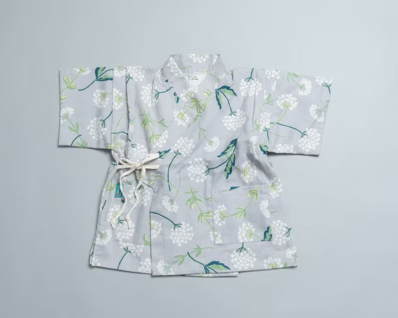甚平和服-花58(灰) 花 睡衣 嬰兒 抓週 抓周 新生b