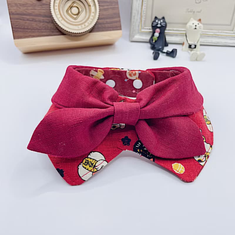 【招財貓】寵物圍兜 寵物項圈領巾圍兜 貓狗領巾