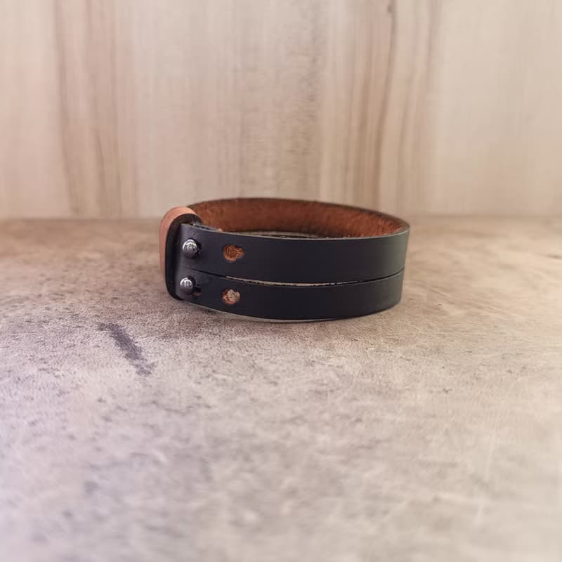 Unisex Dark Brown Choker Collar Leather Cuff, Elegant Stylish Men Wristband