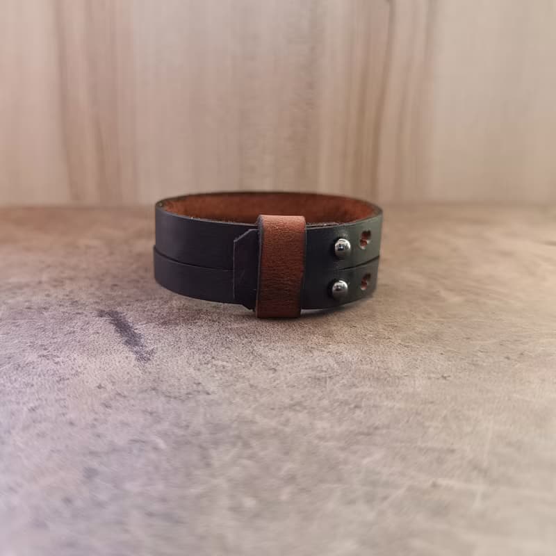 Unisex Dark Brown Choker Collar Leather Cuff, Elegant Stylish Men Wristband