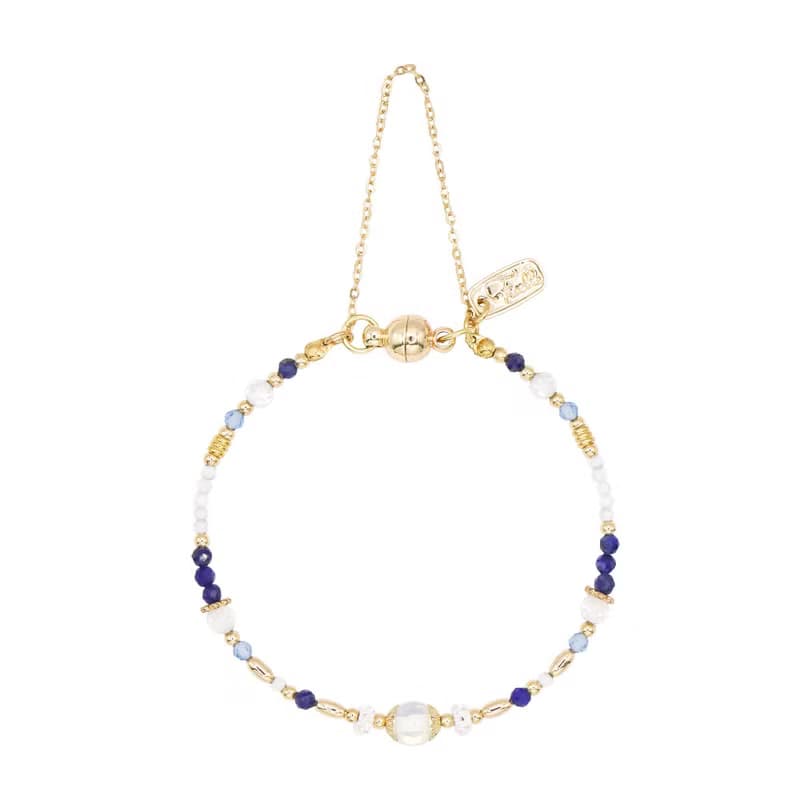 正能量 x 蛋白石 白水晶 青金石 托帕石 水晶【滿天星花語】手鍊