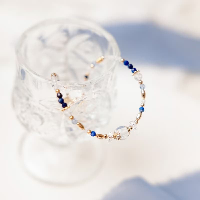 正能量 x 蛋白石 白水晶 青金石 托帕石 水晶【滿天星花語】手鍊