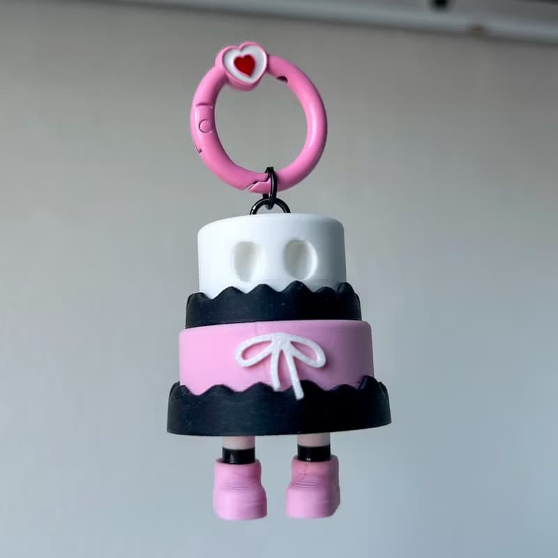 Zou Cake Keychains - Bow/Black-pink