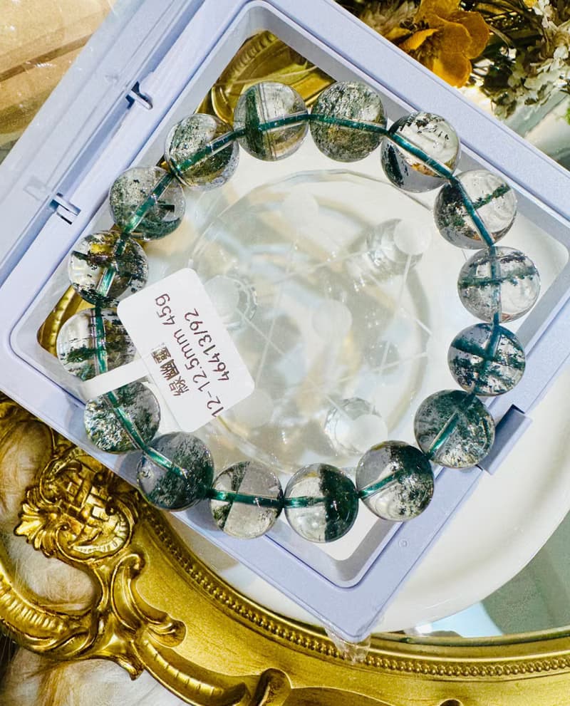 玻璃體多礦招財綠幽靈水晶12-12.5cm45g正財事業貴人緣生意緣