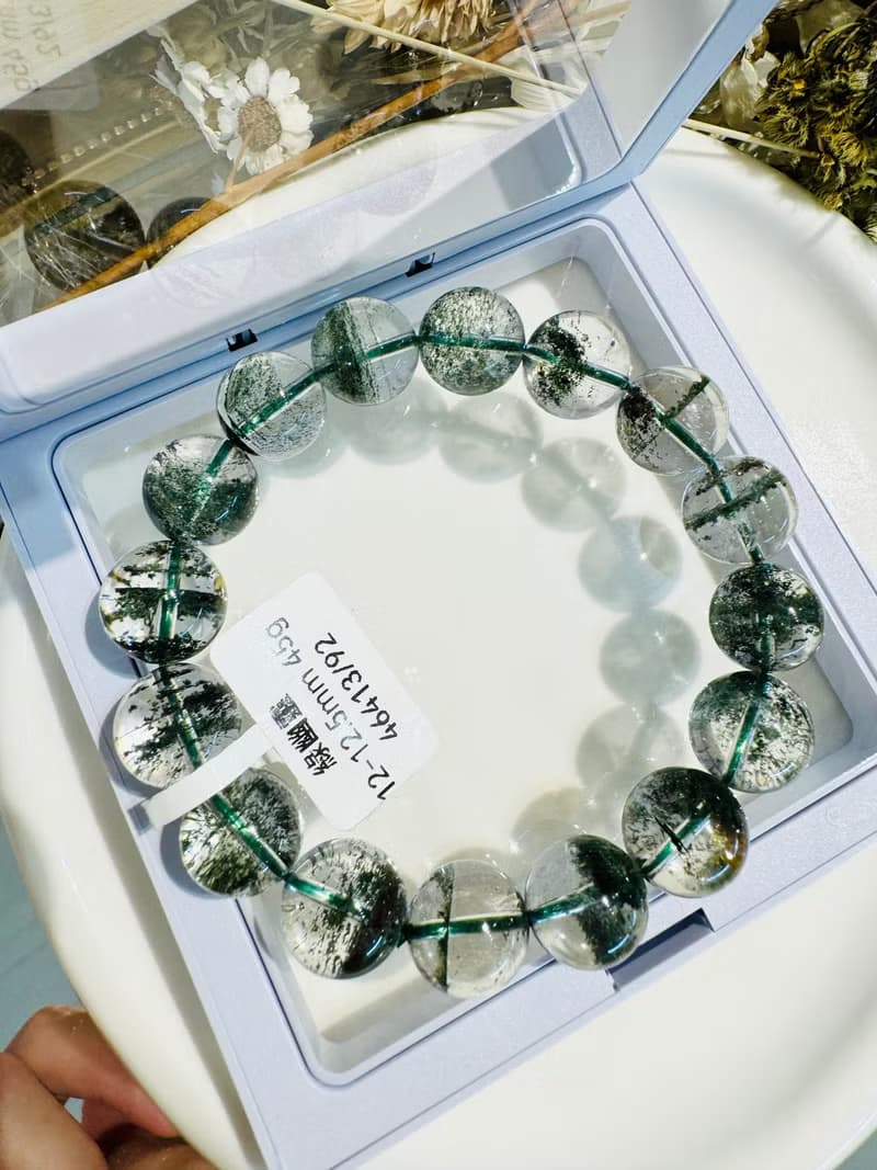 玻璃體多礦招財綠幽靈水晶12-12.5cm45g正財事業貴人緣生意緣