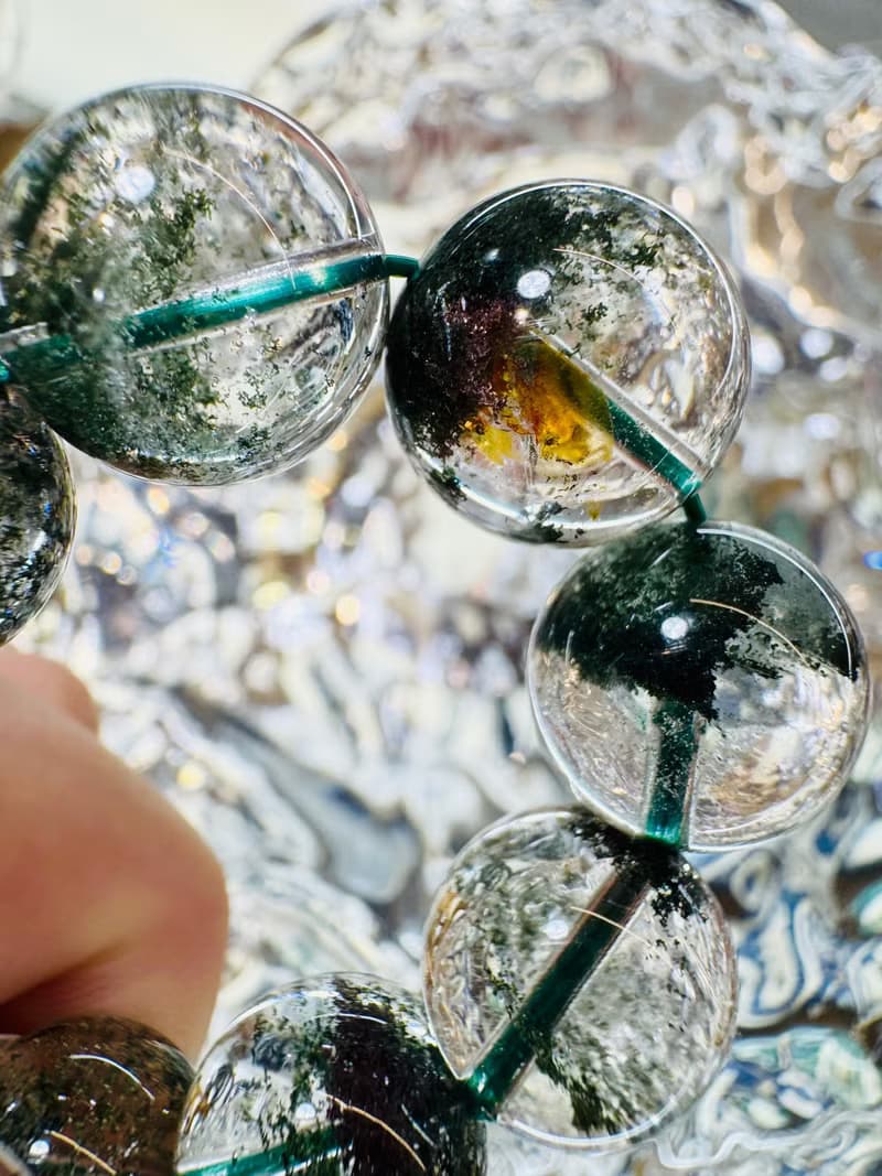 玻璃體多礦招財綠幽靈水晶12-12.5cm45g正財事業貴人緣生意緣