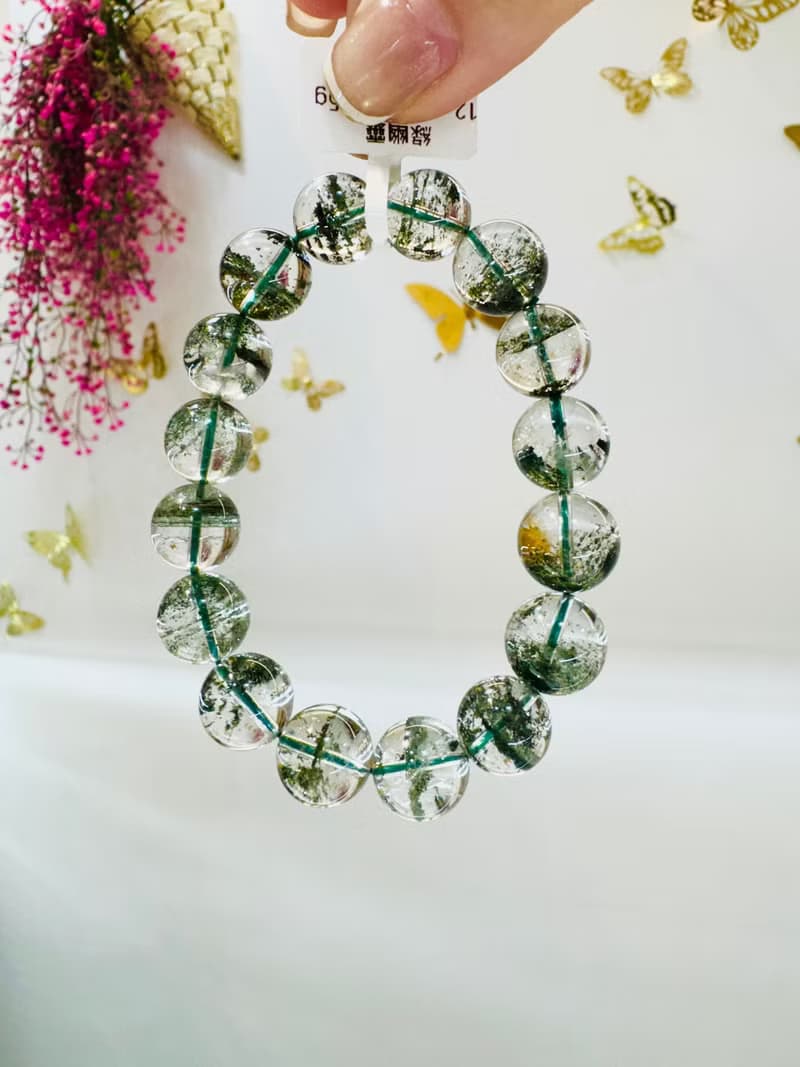 玻璃體多礦招財綠幽靈水晶12-12.5cm45g正財事業貴人緣生意緣