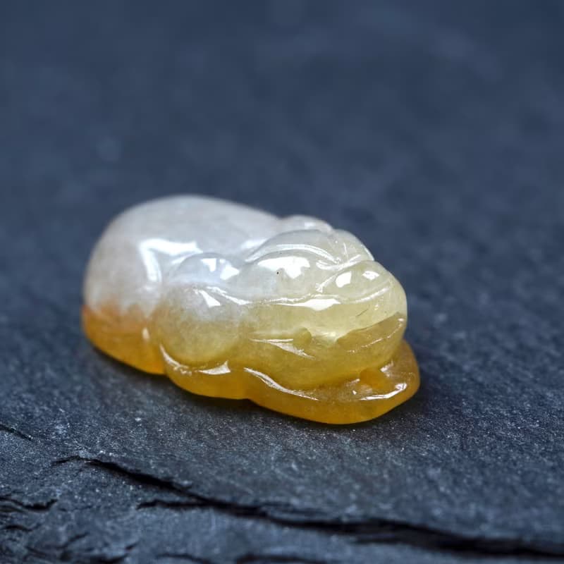 【招財神獸】飄黃翡翡翠貔貅戒面 | 天然緬甸玉翡翠A貨 | 送禮