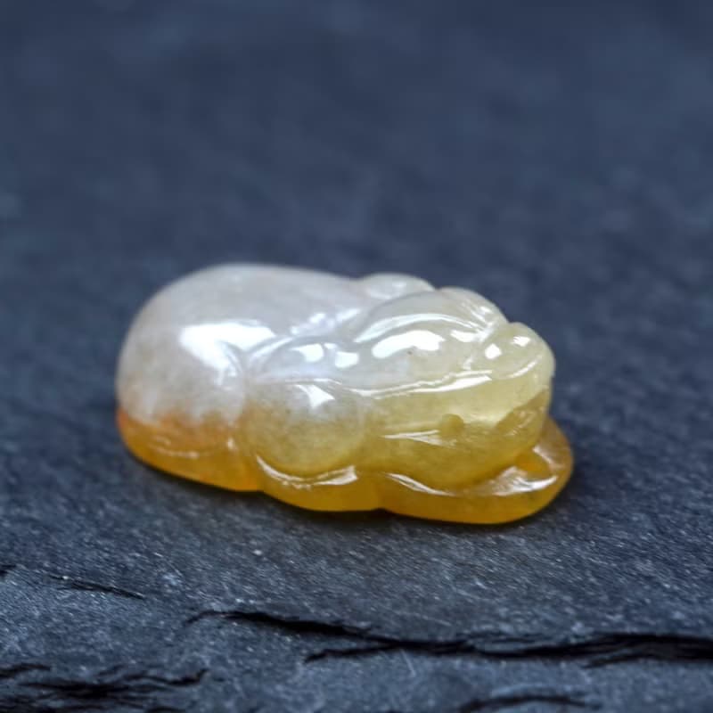 【招財神獸】飄黃翡翡翠貔貅戒面 | 天然緬甸玉翡翠A貨 | 送禮