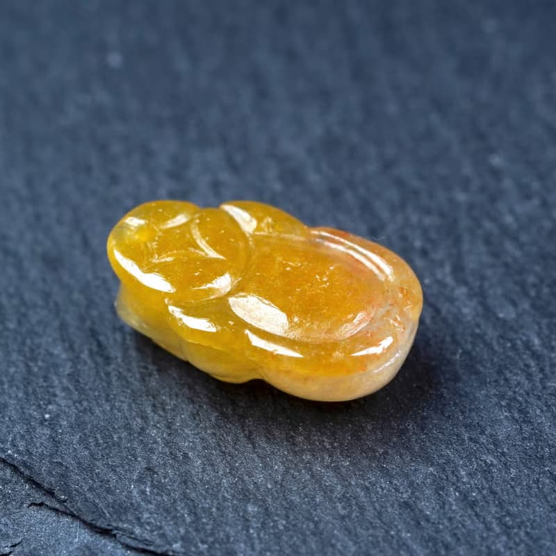 【招財神獸】飄黃翡翡翠貔貅戒面 | 天然緬甸玉翡翠A貨 | 送禮