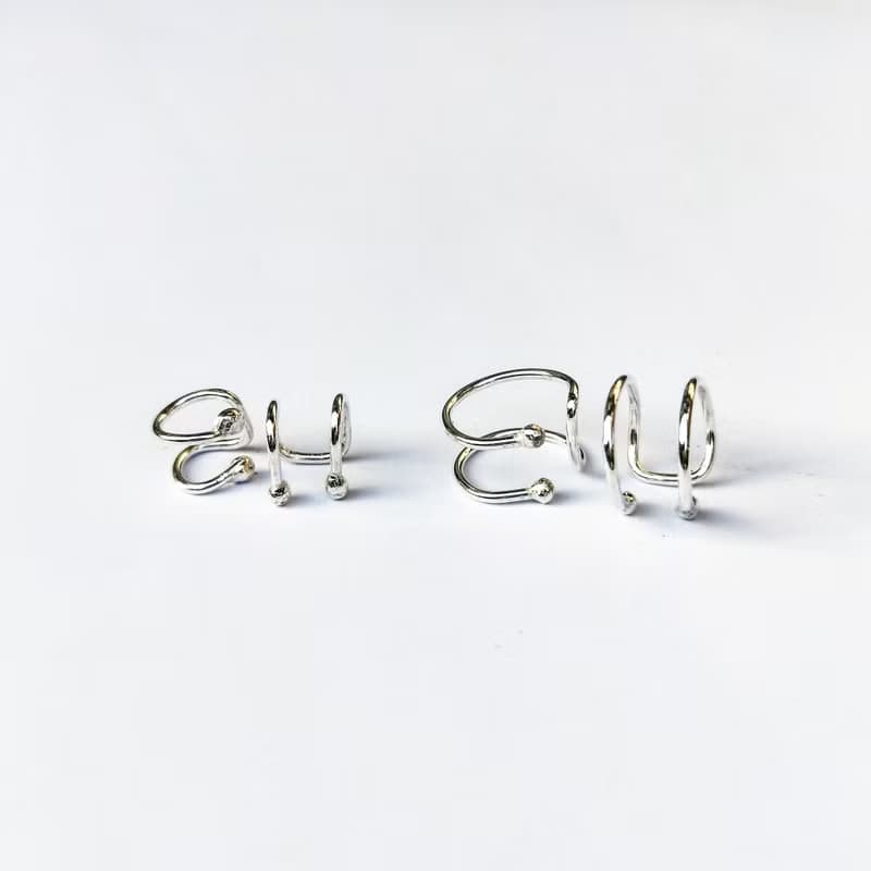 │簡約│雙圈純銀耳夾 • 耳骨夾 • 設計師原創