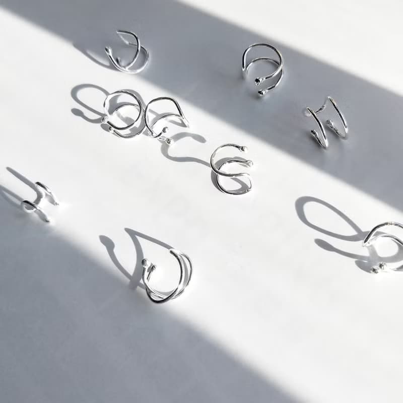 │簡約│雙圈純銀耳夾 • 耳骨夾 • 設計師原創