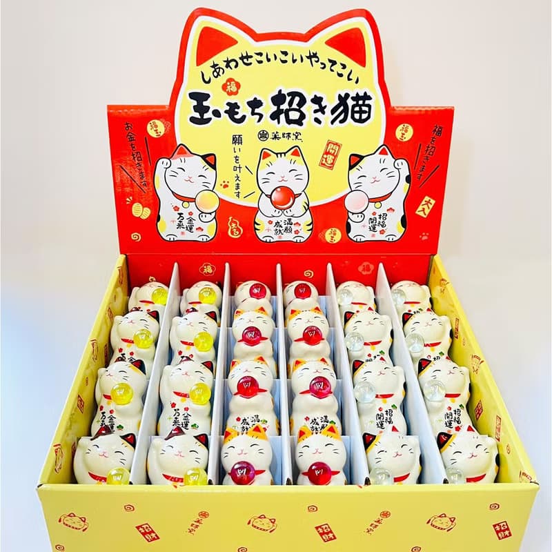 瀨戶燒-彩玉多福招財貓組5cm_3入一組-金運・滿願・招福