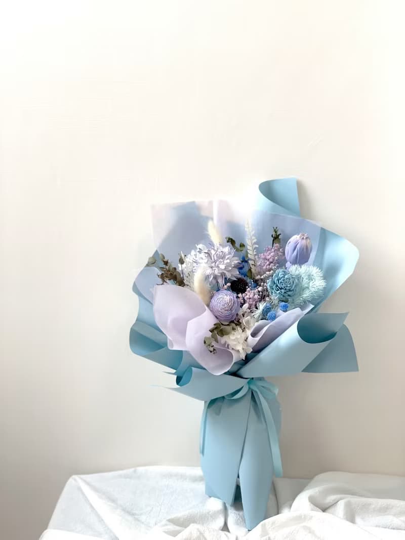 藍紫系 乾燥花永生花束 告白花束 生日禮物 情人花束 畢業花束