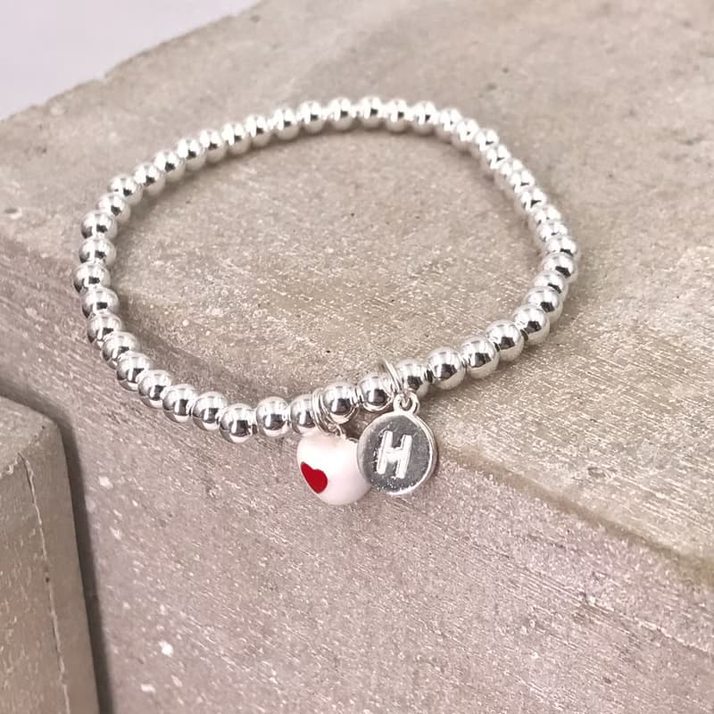 純銀 立體愛心吊牌 S925 自選字母手鍊