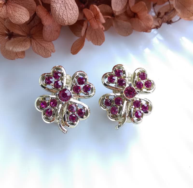 Vintage Jewelry 西洋古董飾品 SARAH COV Pink Ice 夾式耳環