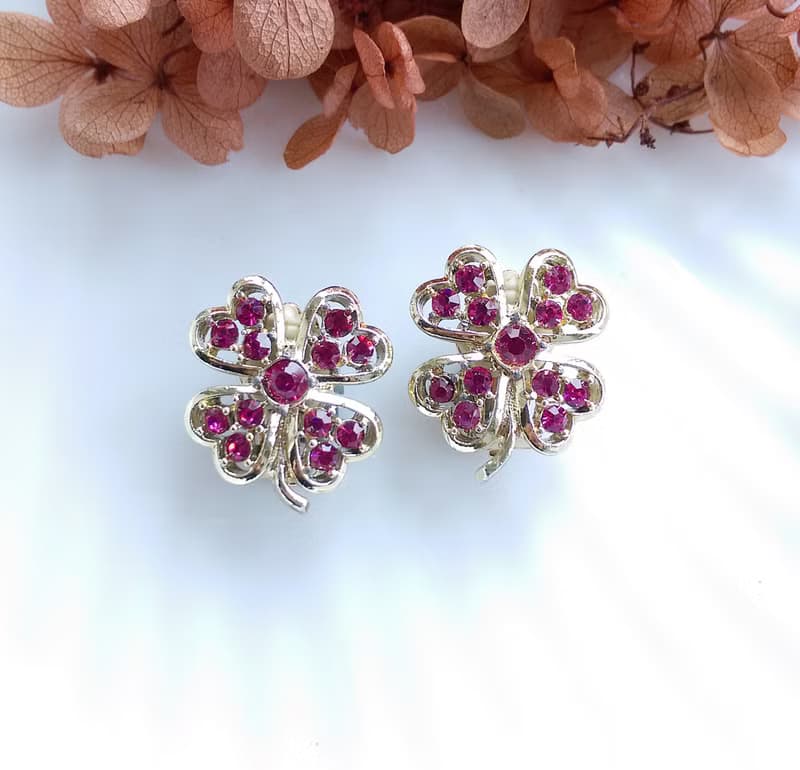 Vintage Jewelry 西洋古董飾品 SARAH COV Pink Ice 夾式耳環