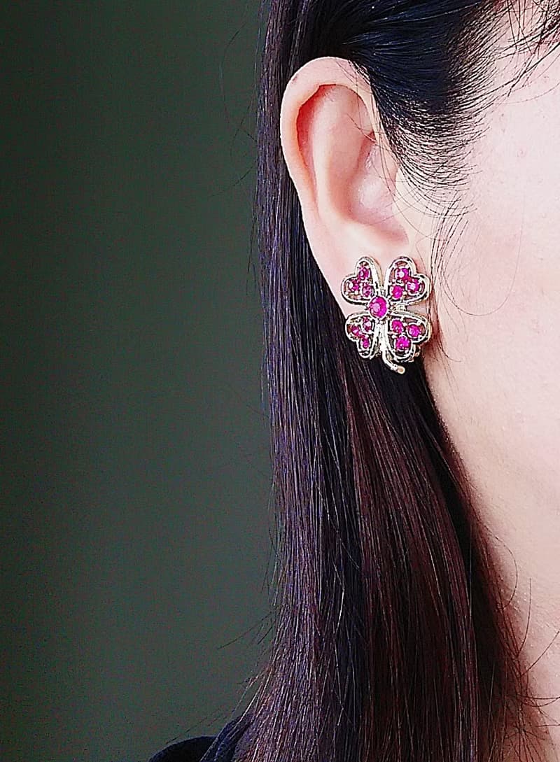 Vintage Jewelry 西洋古董飾品 SARAH COV Pink Ice 夾式耳環