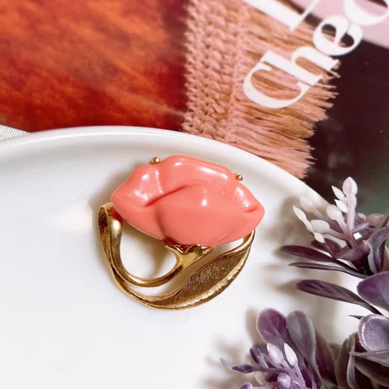 【西洋古董飾品】Avon掐絲霧金牽牛花 粉紅美 精緻禮物胸章胸針