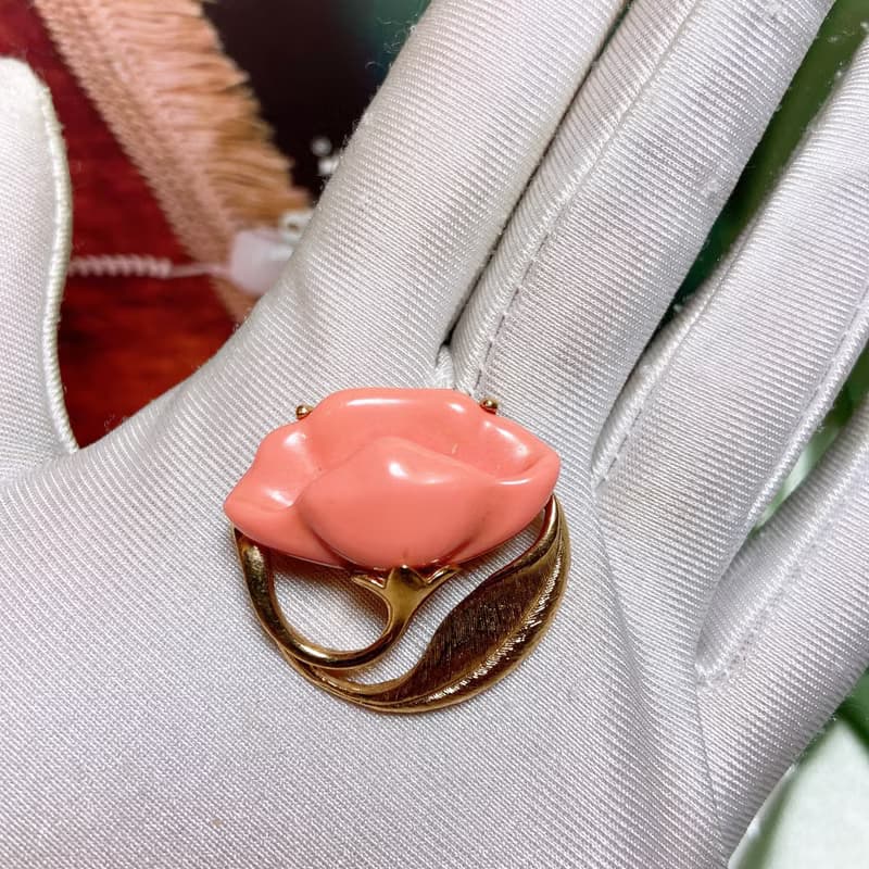 【西洋古董飾品】Avon掐絲霧金牽牛花 粉紅美 精緻禮物胸章胸針