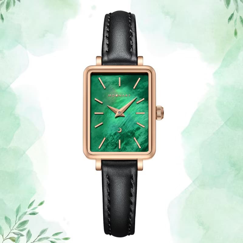 【MOONART】方型手錶 藝月系列-園林 女裝手錶 珍珠貝藝術手錶