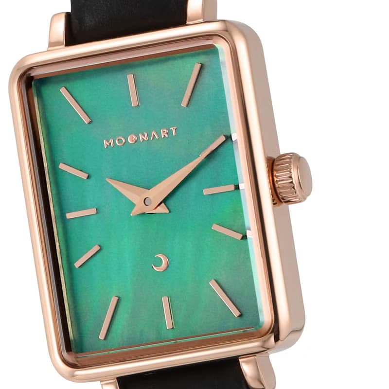 【MOONART】方型手錶 藝月系列-園林 女裝手錶 珍珠貝藝術手錶