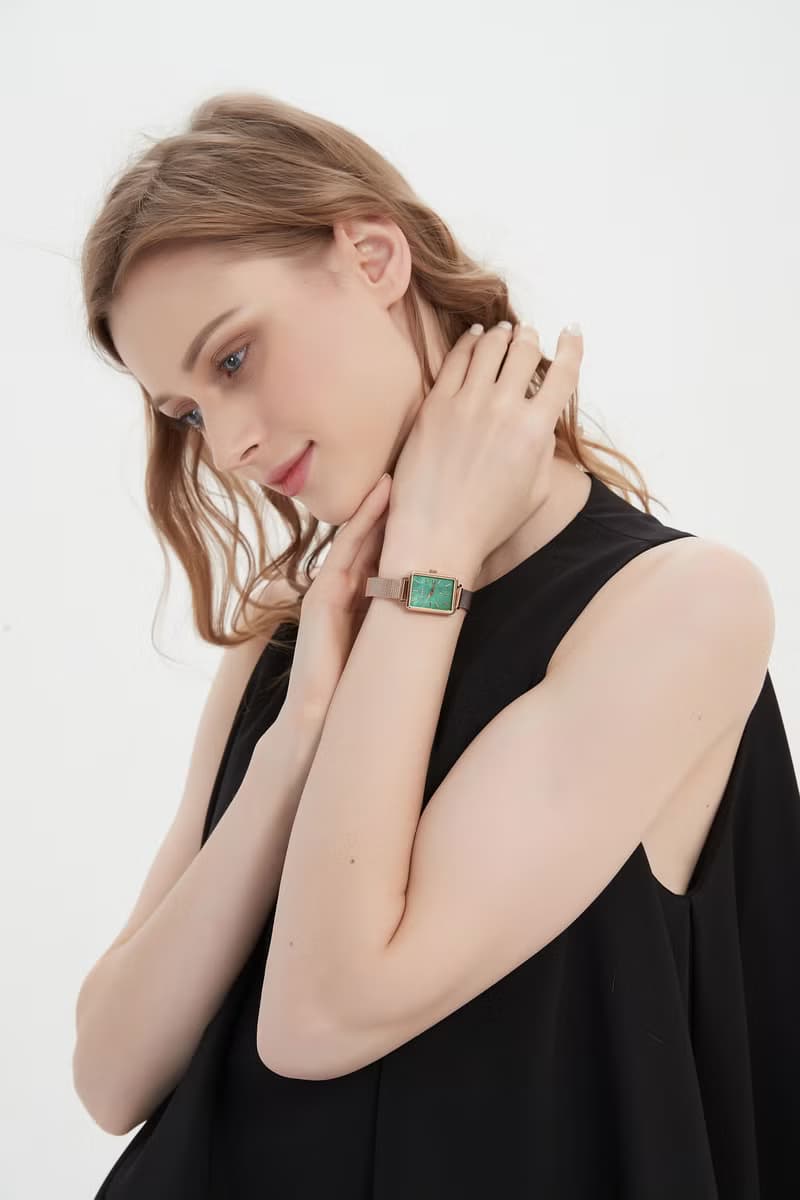 【MOONART】方型手錶 藝月系列-園林 女裝手錶 珍珠貝藝術手錶