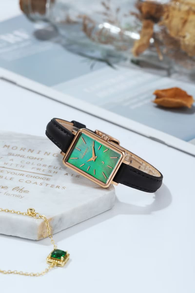 【MOONART】方型手錶 藝月系列-園林 女裝手錶 珍珠貝藝術手錶