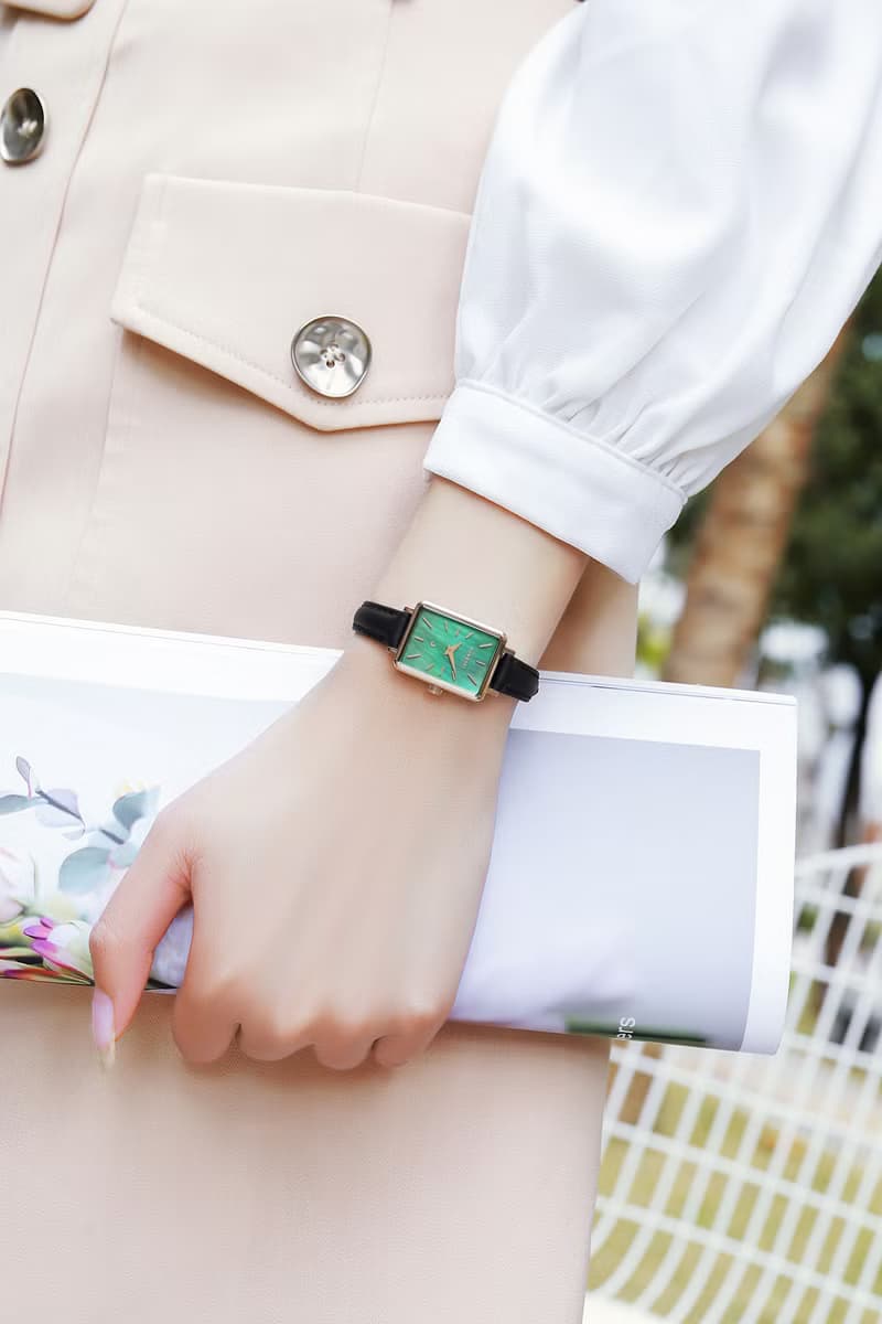 【MOONART】方型手錶 藝月系列-園林 女裝手錶 珍珠貝藝術手錶