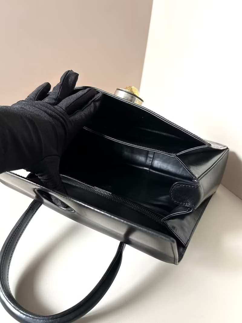 絕版稀有品中古二手Celine移動金色星球黑色皮革凱莉手袋小古董包