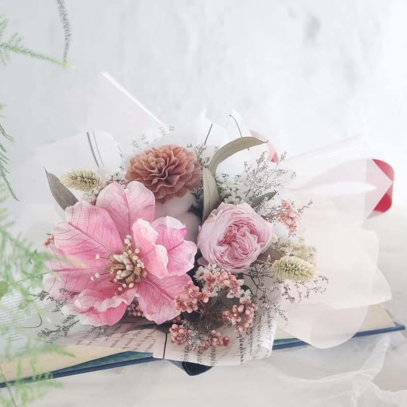 庭園玫瑰永生花花束 |  紀念日 情人節禮物 生日禮物