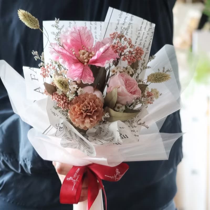 庭園玫瑰永生花花束 |  紀念日 情人節禮物 生日禮物