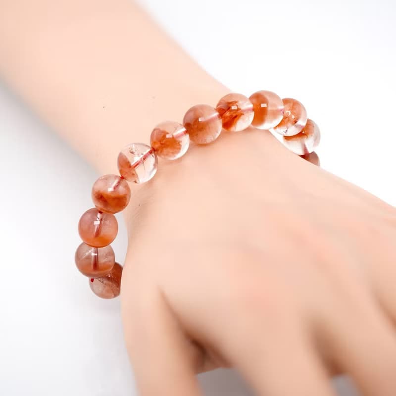 寶麗金珠寶-天然紅兔毛水晶手珠