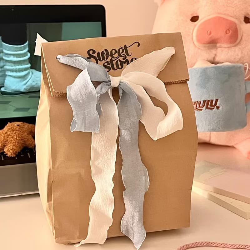Sweetstore Supply原創藍格子可愛簡約清新收納圓餅包