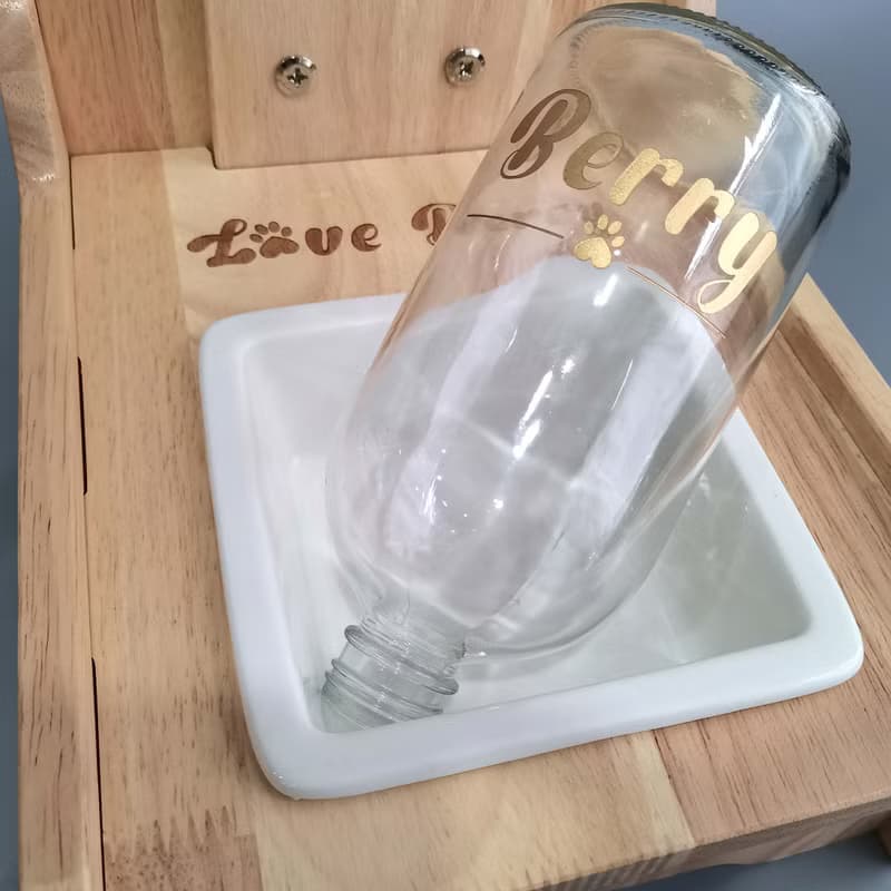 Me And My Pet|訂製寵物貓咪小狗立式實木飲水器|雕刻