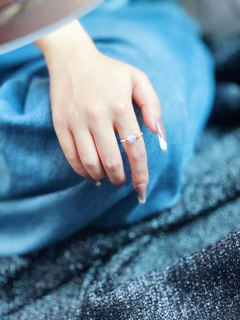 優雅溫柔知性少女 紫鋰輝x粉晶 18k 原創手作小眾 串珠項鍊