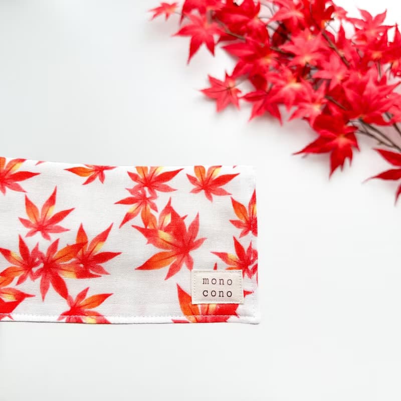 紅葉  ガーゼハンカチ  オーガニックコットン  楓  秋